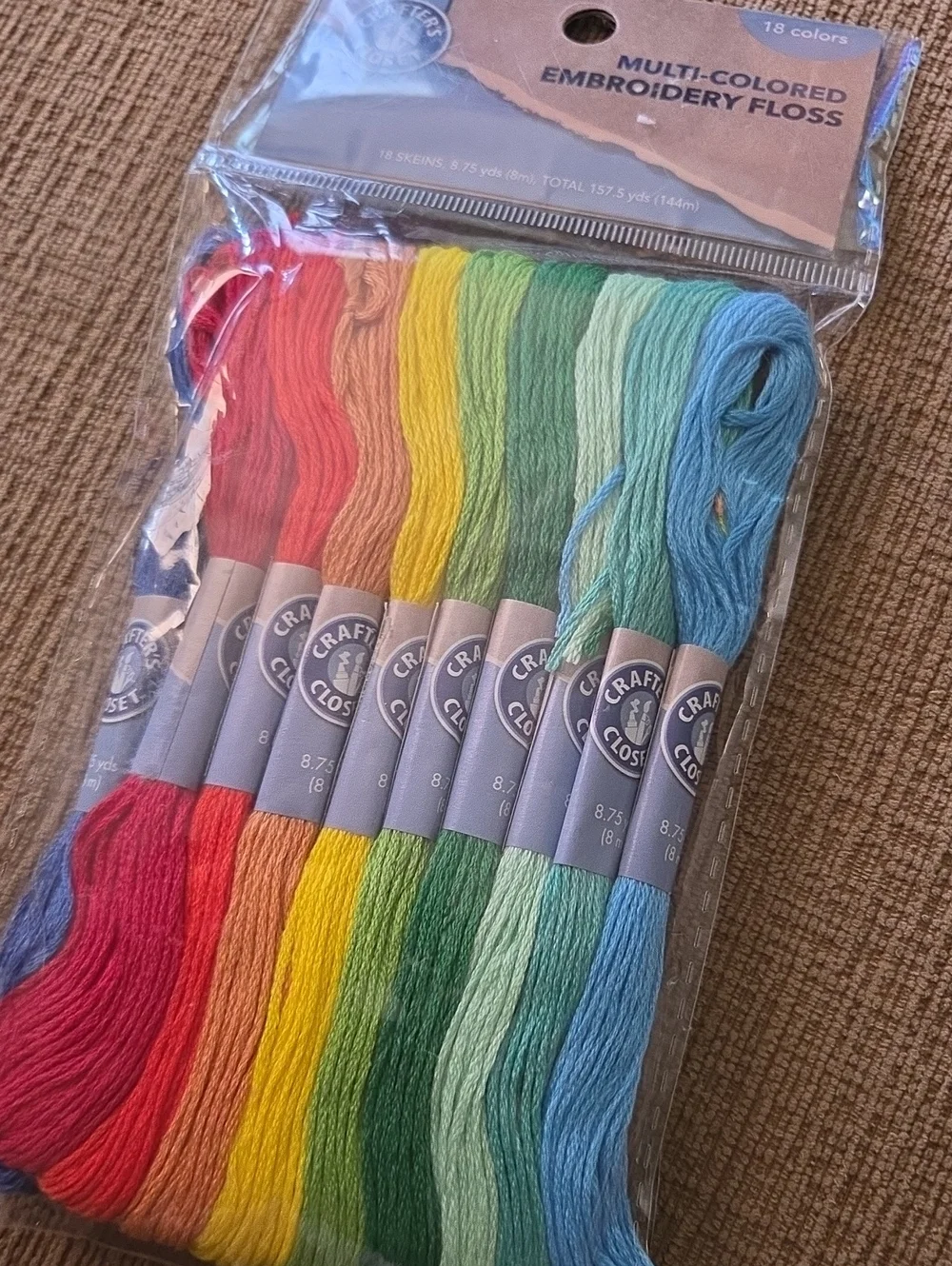 Crafter's Closet Multi-Colored Embroidery Floss 18 Colors